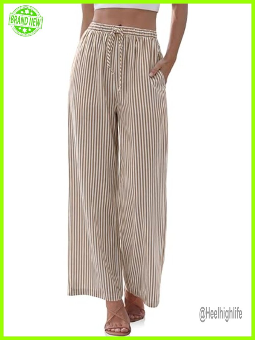 Linen Blend Wide Leg Palazzo Drawstring Lounge Pajama Pants with Pockets